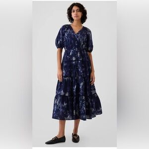 GAP tiered maxi shirt dress dress, size small